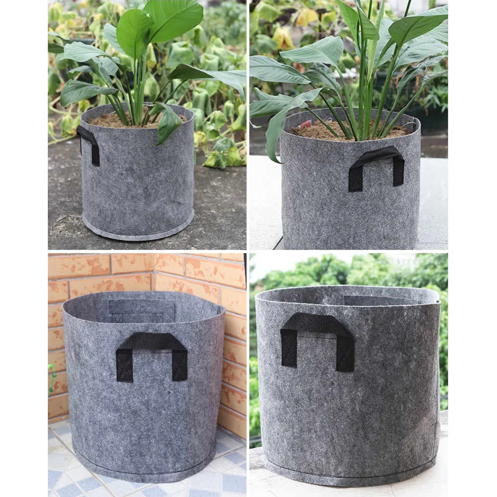 1 stuks Stoffen Plantenzak – Grijs of Groen Kweekzak van Vilt voor Groenten, Bloemen & Planten | Herbruikbare Kweekpot