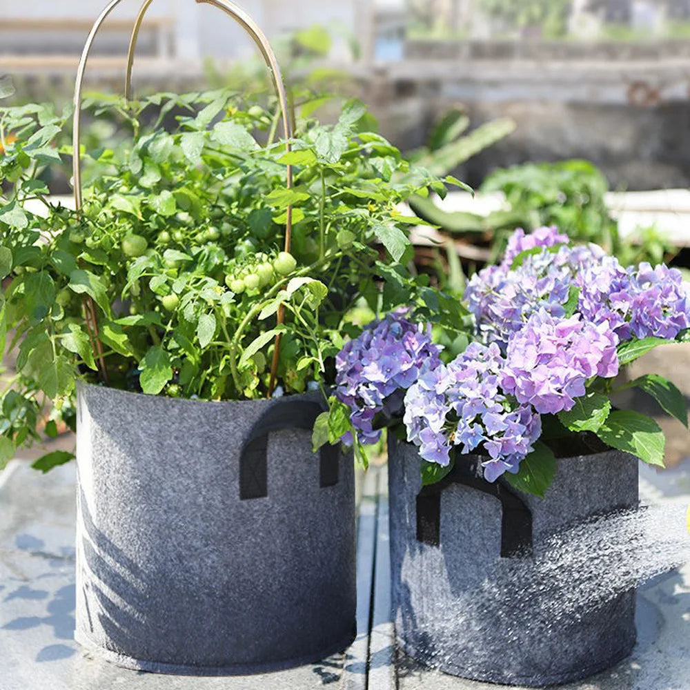 1 stuks Stoffen Plantenzak – Grijs of Groen Kweekzak van Vilt voor Groenten, Bloemen & Planten | Herbruikbare Kweekpot