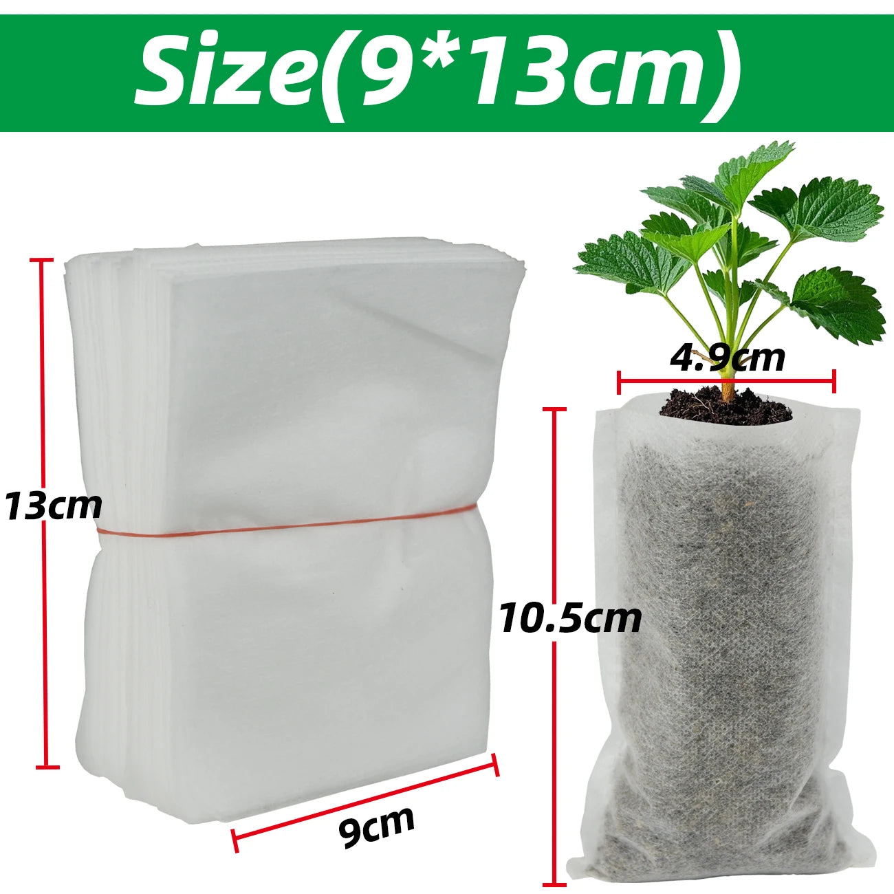50-100 stuks Biologisch Afbreekbare Kweekzakken – Non-woven Plantenzakken voor Zaailingen, Bloemen & Groenten | Tuinaccessoires