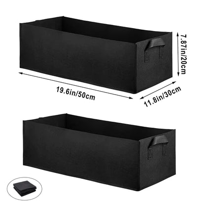Rechthoekige Stoffen Kweekbak – Ademende Verhoogde Plantenzak van 40/50/60 cm | Tuinbed voor Groenten, Bloemen & Planten