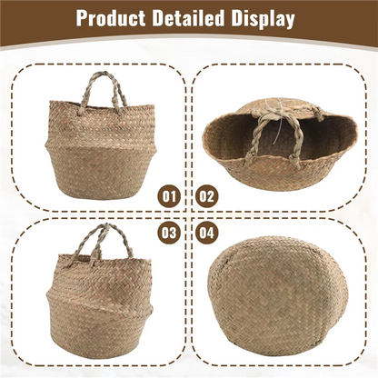 Gevlochten Seagrass Plantmand met Binnenzak – Decoratie & Opbergmand