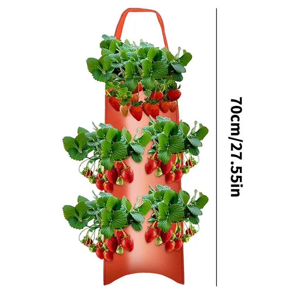 Hangende Aardbeien Plantenzak – Multifunctionele Kweekzak voor Groenten, Bloemen & Kruiden | Verticale Grow Bag voor Balkon & Tuin