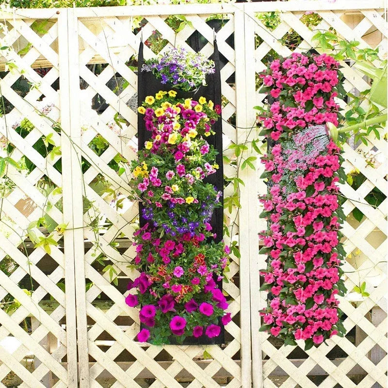Hangende Plantenzak voor Balkon & Buitenmuur – Vilten Kweekzak met Vakken voor Groenten, Bloemen & Kruiden | Verticale Tuin