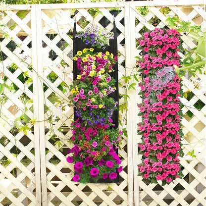 Hangende Plantenzak voor Balkon & Buitenmuur – Vilten Kweekzak met Vakken voor Groenten, Bloemen & Kruiden | Verticale Tuin