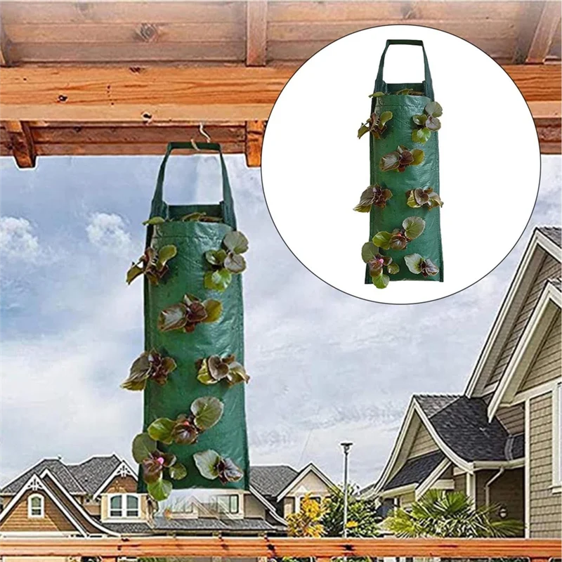 3 Stuks Ademende Hangende Kweekzakken – Plantenzakken voor Aardbeien, Bloemen, Aardappelen & Groenten | Herbruikbare Grow Bags van Non-Woven Vilt