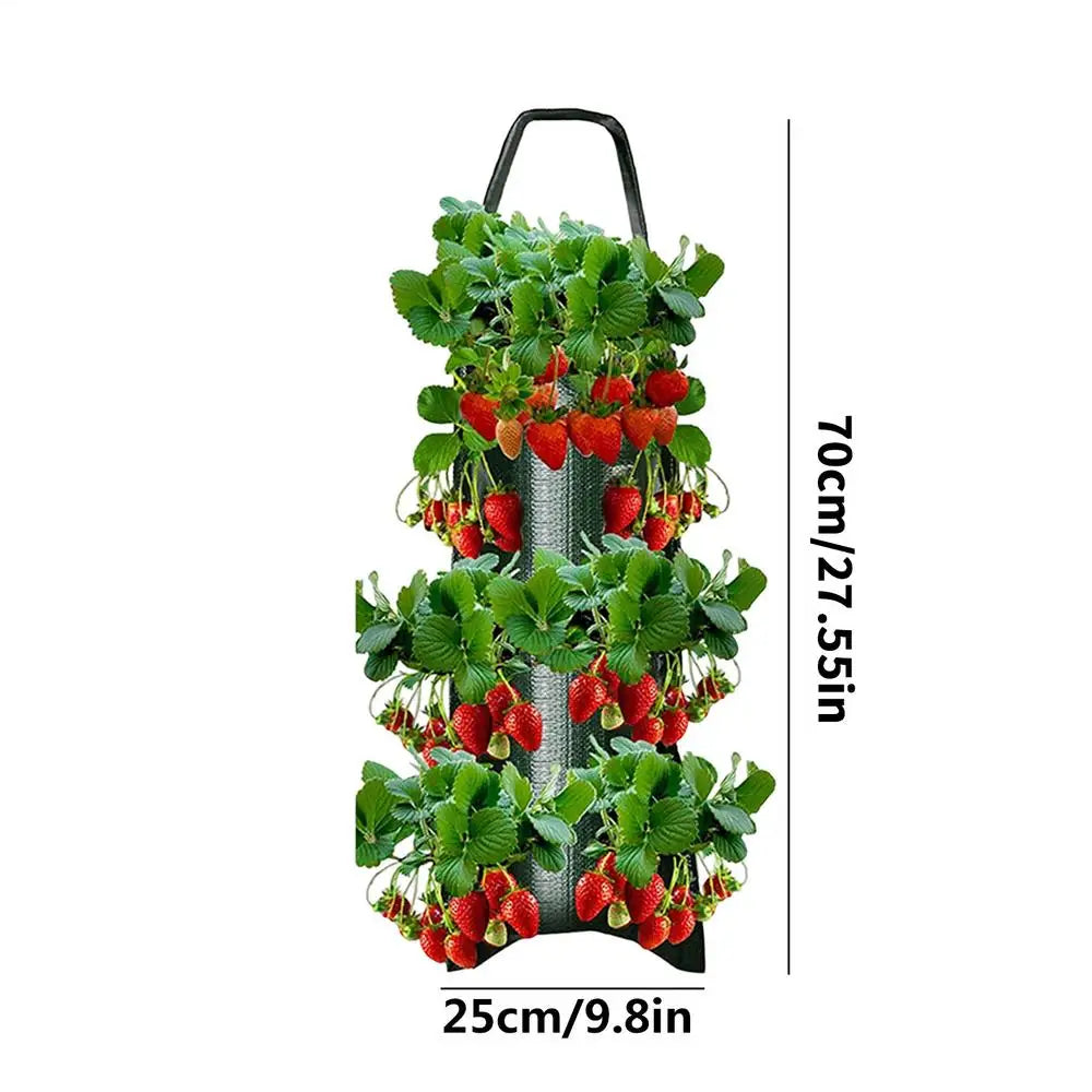 Hangende Aardbeien Plantenzak – Multifunctionele Kweekzak voor Groenten, Bloemen & Kruiden | Verticale Grow Bag voor Balkon & Tuin
