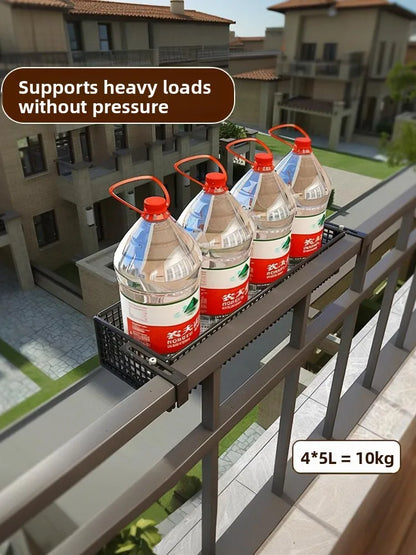 Metalen Hangende Plantenstandaard voor Balkon – Sterke IJzeren Plantenhouder voor Vetplanten en Bloempotten – Decoratieve Bloembak voor Raam of Balkonreling