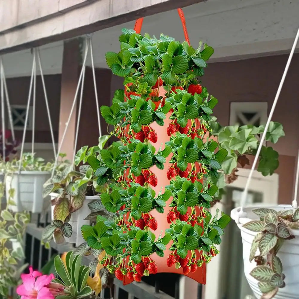 Hangende Aardbeien Plantenzak – Multifunctionele Kweekzak voor Groenten, Bloemen & Kruiden | Verticale Grow Bag voor Balkon & Tuin