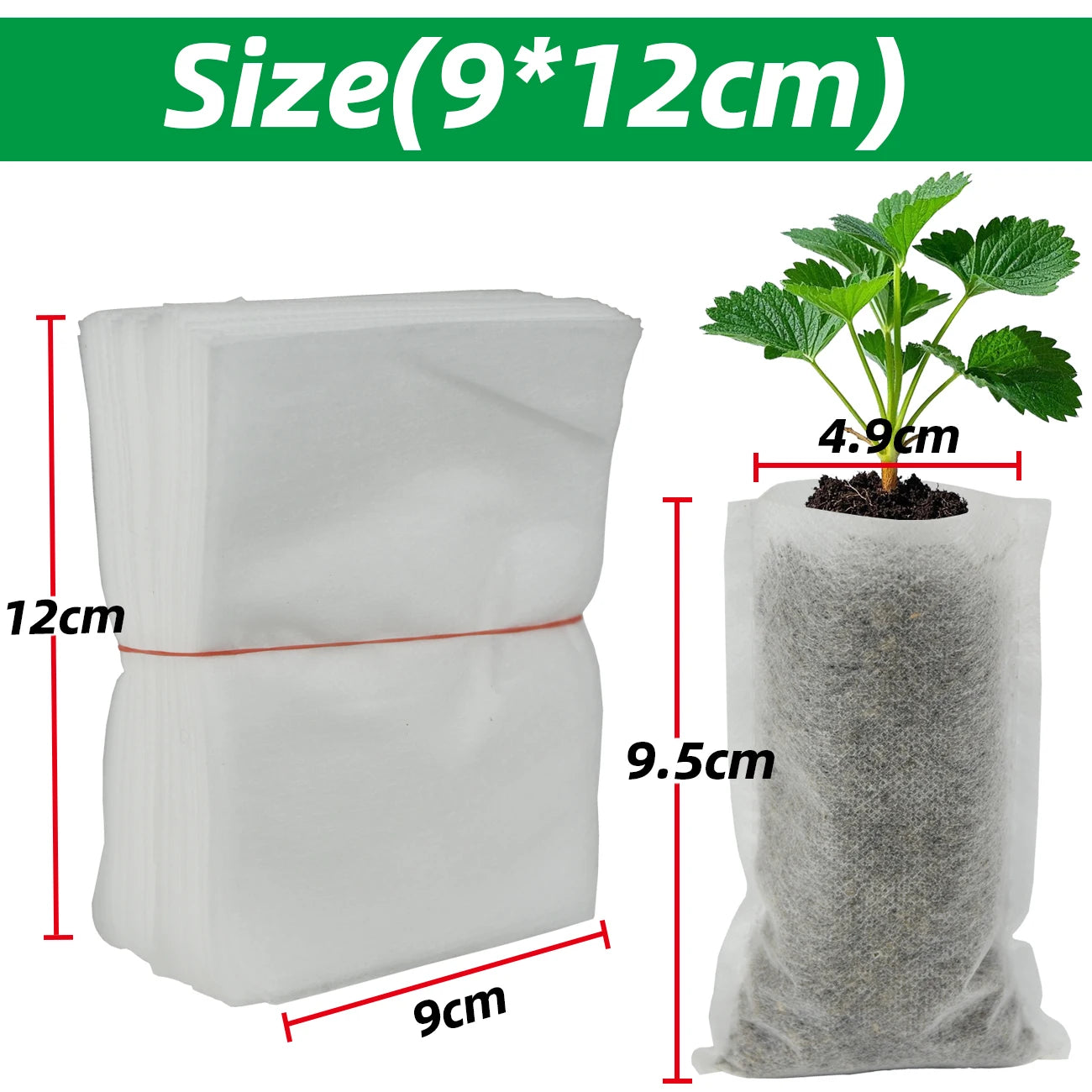50-100 stuks Biologisch Afbreekbare Kweekzakken – Non-woven Plantenzakken voor Zaailingen, Bloemen & Groenten | Tuinaccessoires