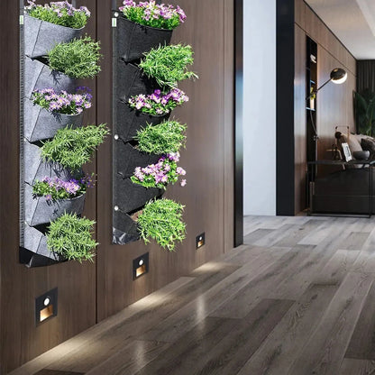 Hangende Verticale Plantenzak met 6 Vakken – Vilten Kweekzak voor Bloemen, Kruiden & Groenten | Muurplantentas voor Binnen & Buiten