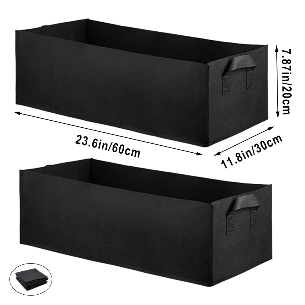 Rechthoekige Stoffen Kweekbak – Ademende Verhoogde Plantenzak van 40/50/60 cm | Tuinbed voor Groenten, Bloemen & Planten