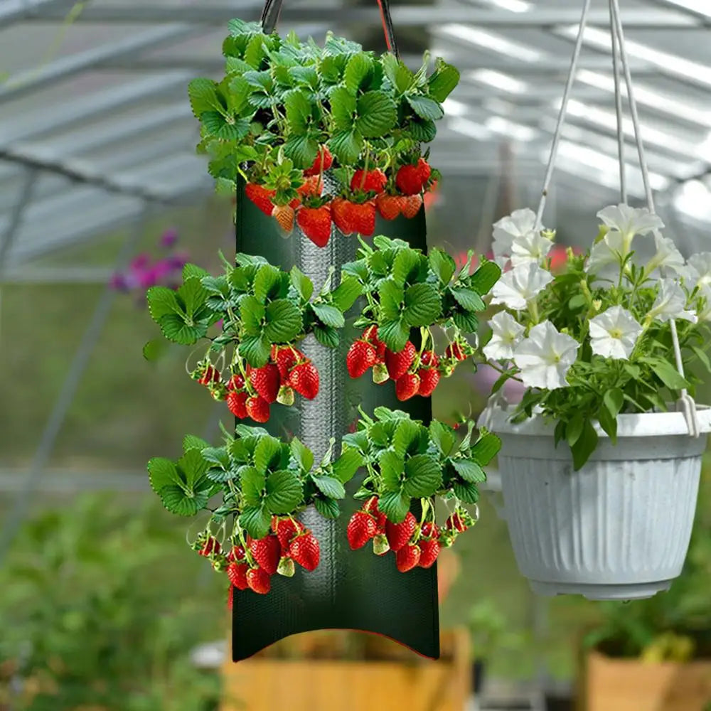 Hangende Aardbeien Plantenzak – Multifunctionele Kweekzak voor Groenten, Bloemen & Kruiden | Verticale Grow Bag voor Balkon & Tuin