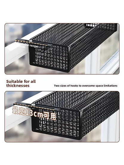 Metalen Hangende Plantenstandaard voor Balkon – Sterke IJzeren Plantenhouder voor Vetplanten en Bloempotten – Decoratieve Bloembak voor Raam of Balkonreling