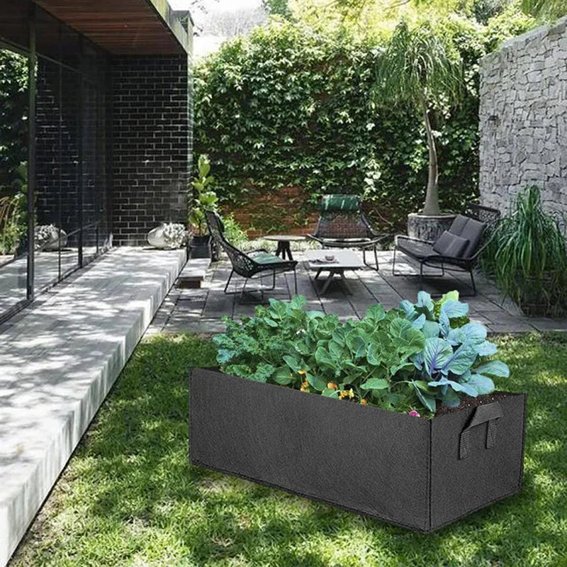 Rechthoekige Stoffen Kweekbak – Ademende Verhoogde Plantenzak van 40/50/60 cm | Tuinbed voor Groenten, Bloemen & Planten
