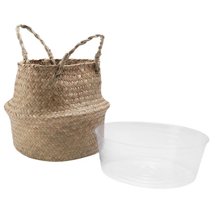Gevlochten Seagrass Plantmand met Binnenzak – Decoratie & Opbergmand
