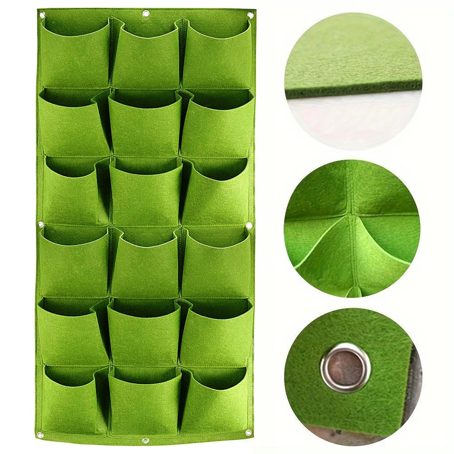 Verticale Plantenzak met 9 of 18 Vakken – Vilten Hangende Kweekzak voor Bloemen, Kruiden & Groenten | Non-Woven Muurplantentas