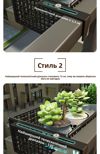 Metalen Hangende Plantenstandaard voor Balkon – Sterke IJzeren Plantenhouder voor Vetplanten en Bloempotten – Decoratieve Bloembak voor Raam of Balkonreling