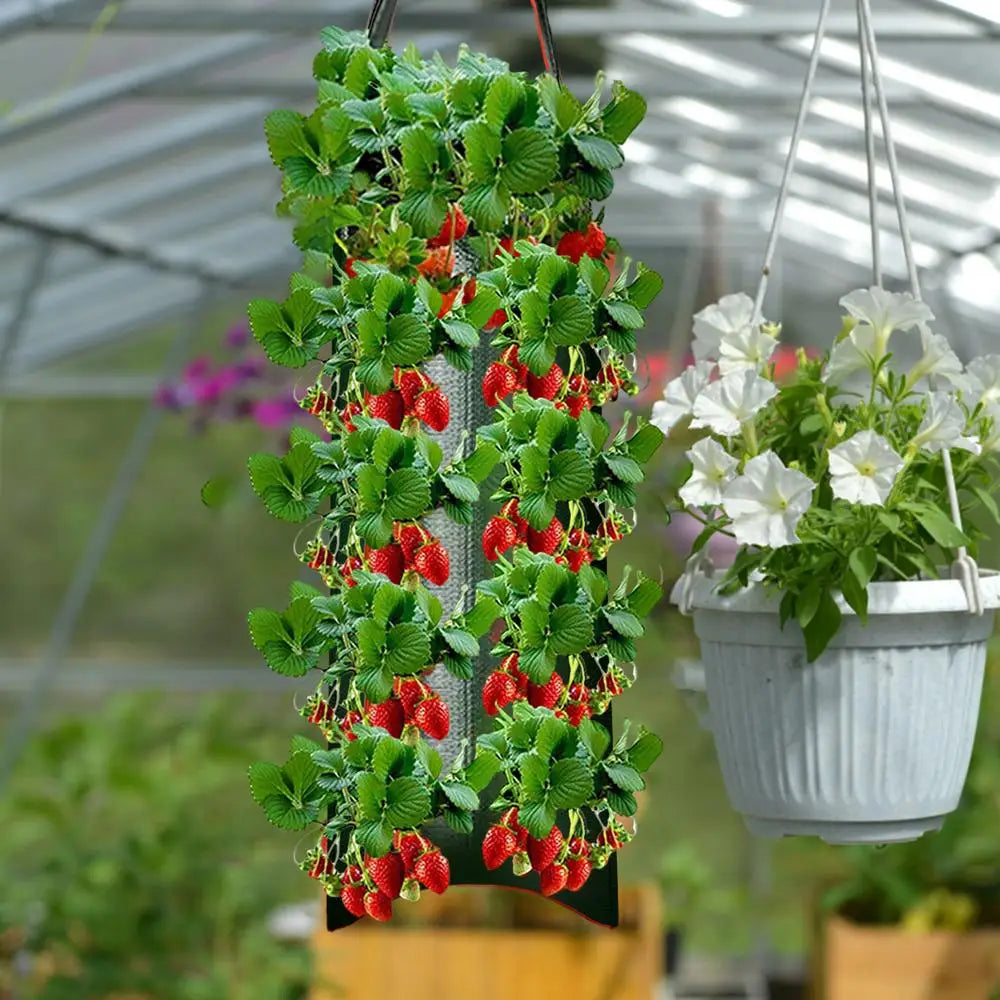 Hangende Aardbeien Plantenzak – Multifunctionele Kweekzak voor Groenten, Bloemen & Kruiden | Verticale Grow Bag voor Balkon & Tuin