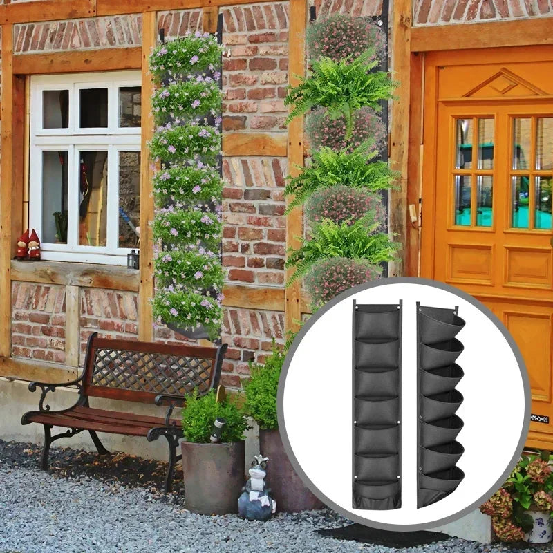 Hangende Plantenzak voor Balkon & Buitenmuur – Vilten Kweekzak met Vakken voor Groenten, Bloemen & Kruiden | Verticale Tuin