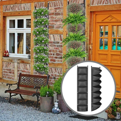 Hangende Plantenzak voor Balkon & Buitenmuur – Vilten Kweekzak met Vakken voor Groenten, Bloemen & Kruiden | Verticale Tuin