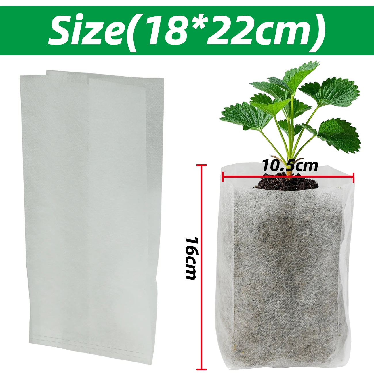 50-100 stuks Biologisch Afbreekbare Kweekzakken – Non-woven Plantenzakken voor Zaailingen, Bloemen & Groenten | Tuinaccessoires