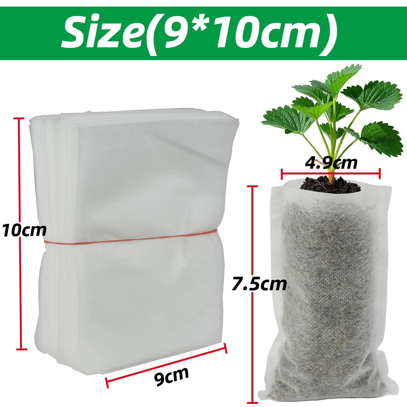 50-100 stuks Biologisch Afbreekbare Kweekzakken – Non-woven Plantenzakken voor Zaailingen, Bloemen & Groenten | Tuinaccessoires
