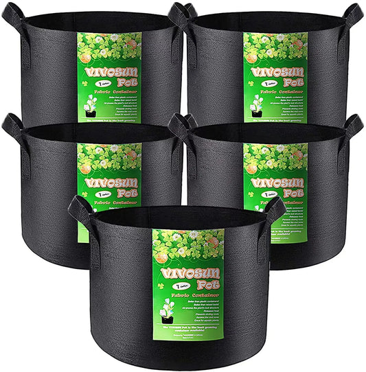 Dikke Vilten Plantenzak met Handvat – Non-Woven Kweekzak voor Groenten, Bloemen, Paddenstoelen & Planten | Herbruikbare Stoffen Bloempot