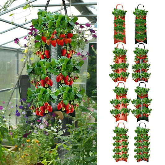 Hangende Aardbeien Plantenzak – Multifunctionele Kweekzak voor Groenten, Bloemen & Kruiden | Verticale Grow Bag voor Balkon & Tuin