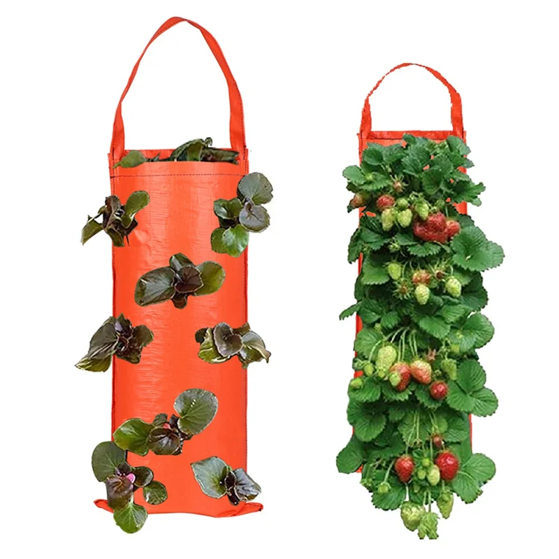 3 Stuks Ademende Hangende Kweekzakken – Plantenzakken voor Aardbeien, Bloemen, Aardappelen & Groenten | Herbruikbare Grow Bags van Non-Woven Vilt