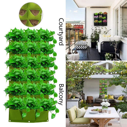 Verticale Plantenzak met 9 of 18 Vakken – Vilten Hangende Kweekzak voor Bloemen, Kruiden & Groenten | Non-Woven Muurplantentas