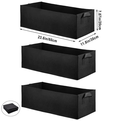 Rechthoekige Stoffen Kweekbak – Ademende Verhoogde Plantenzak van 40/50/60 cm | Tuinbed voor Groenten, Bloemen & Planten