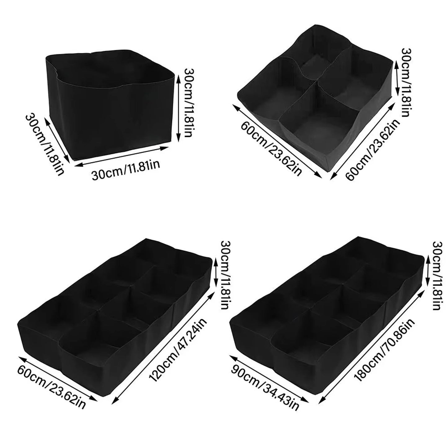 Rechthoekige Plantenzak met Multi-Vakken – Vilten Kweekzak voor Groenten, Tomaten & Aardappelen | Tuin & Balkon