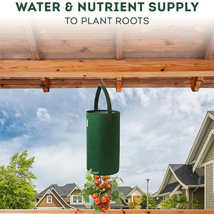 Multifunctionele Hangende Kweekzak van Vilt – Omgekeerde Grow Bag voor Tomaten, Aardbeien, Groenten & Bloemen | Verticale Plantenzak voor Tuin & Balkon