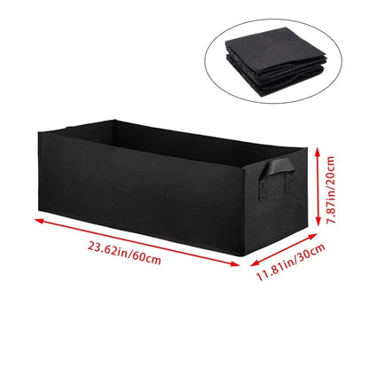 Rechthoekige Stoffen Kweekbak – Ademende Verhoogde Plantenzak van 40/50/60 cm | Tuinbed voor Groenten, Bloemen & Planten