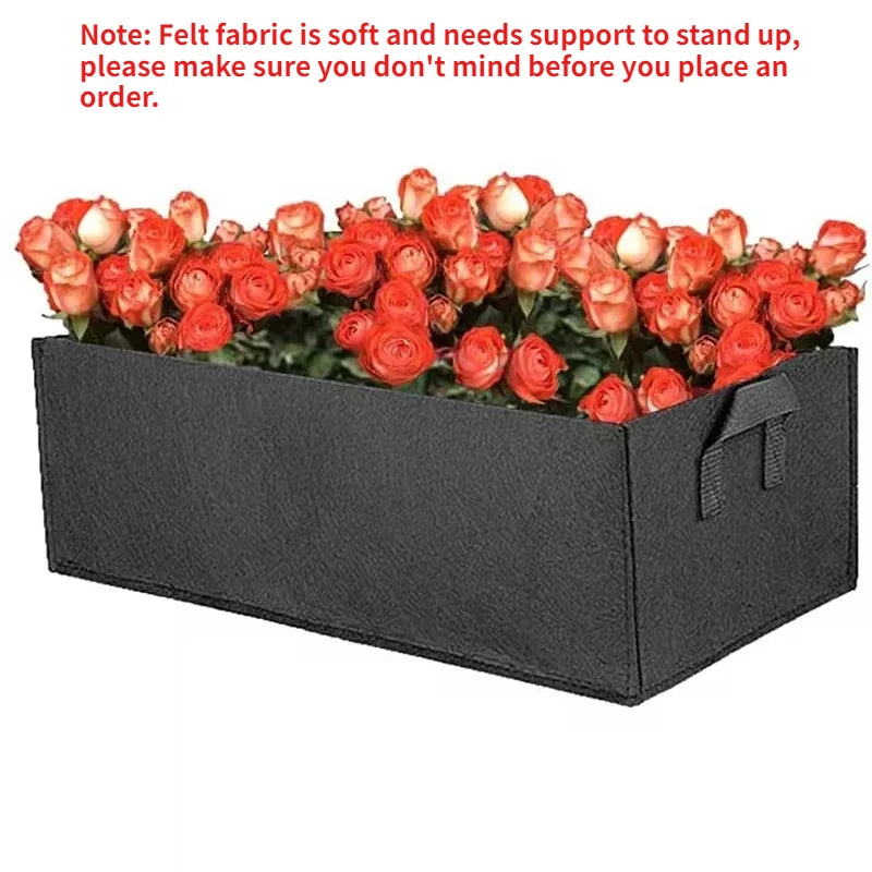 Rechthoekige Stoffen Kweekbak – Ademende Verhoogde Plantenzak van 40/50/60 cm | Tuinbed voor Groenten, Bloemen & Planten