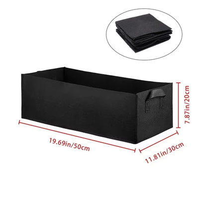 Rechthoekige Stoffen Kweekbak – Ademende Verhoogde Plantenzak van 40/50/60 cm | Tuinbed voor Groenten, Bloemen & Planten