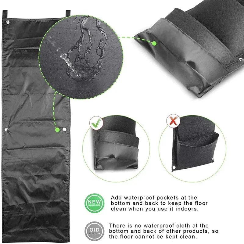 Hangende Plantenzak voor Balkon & Buitenmuur – Vilten Kweekzak met Vakken voor Groenten, Bloemen & Kruiden | Verticale Tuin