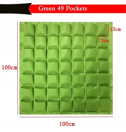 Hangende Muur Plantenzak met Vakken – Verticale Kweekzak voor Bloemen, Kruiden & Vetplanten | Decoratieve Plantentas voor Thuis & Tuin