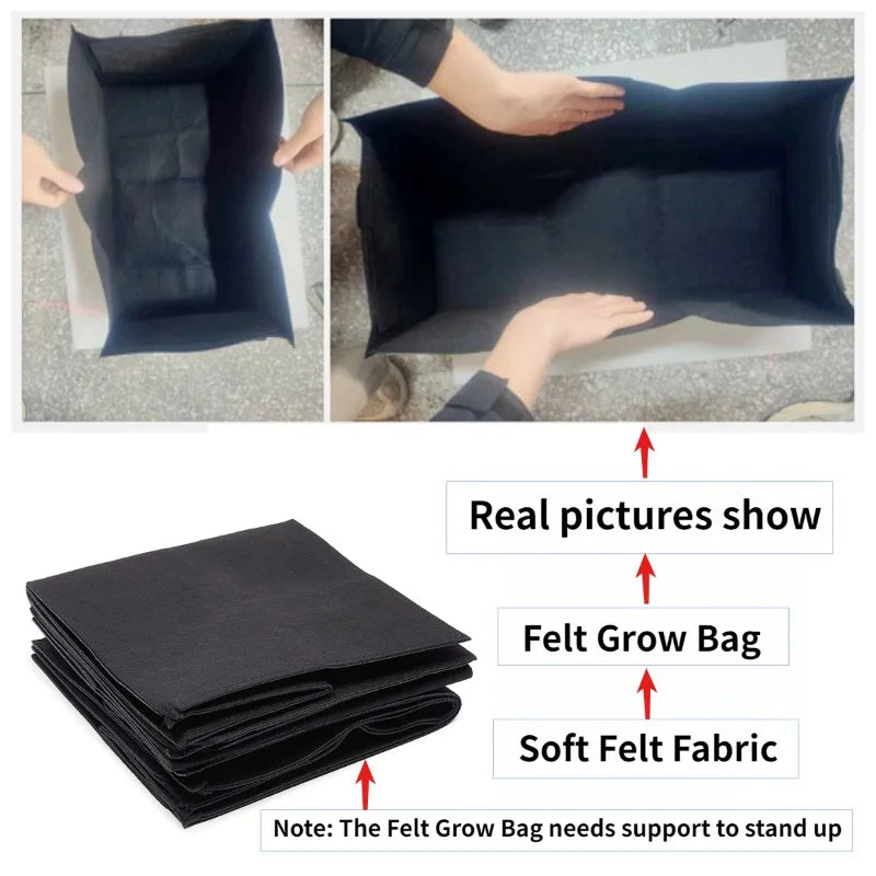 Rechthoekige Stoffen Kweekbak – Ademende Verhoogde Plantenzak van 40/50/60 cm | Tuinbed voor Groenten, Bloemen & Planten