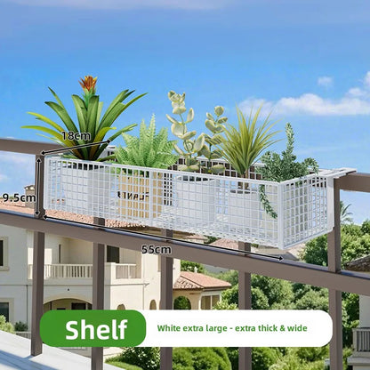 Metalen Hangende Plantenstandaard voor Balkon – Sterke IJzeren Plantenhouder voor Vetplanten en Bloempotten – Decoratieve Bloembak voor Raam of Balkonreling