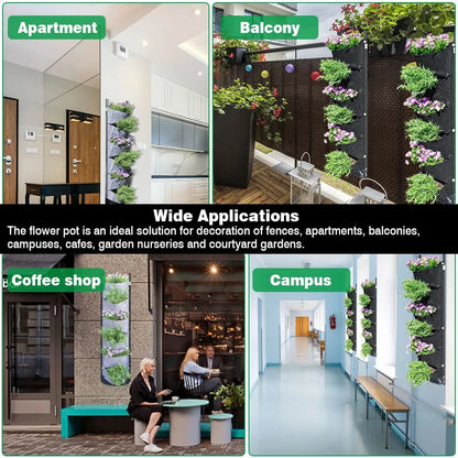 Hangende Verticale Plantenzak met 6 Vakken – Vilten Kweekzak voor Bloemen, Kruiden & Groenten | Muurplantentas voor Binnen & Buiten