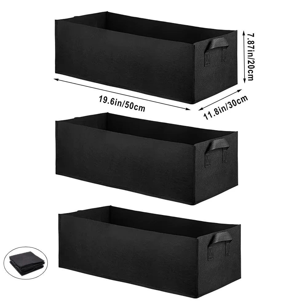 Rechthoekige Stoffen Kweekbak – Ademende Verhoogde Plantenzak van 40/50/60 cm | Tuinbed voor Groenten, Bloemen & Planten