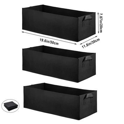 Rechthoekige Stoffen Kweekbak – Ademende Verhoogde Plantenzak van 40/50/60 cm | Tuinbed voor Groenten, Bloemen & Planten