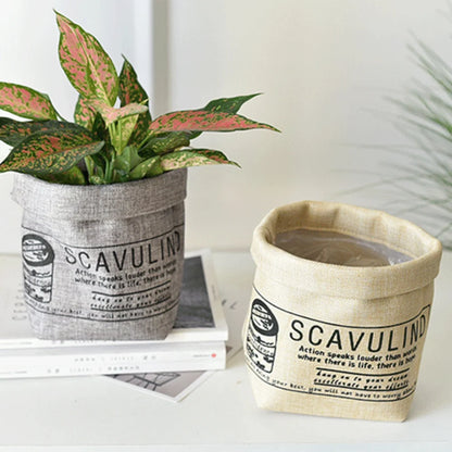 Wasbare Stoffen Plantenzak en Bloempot Cover