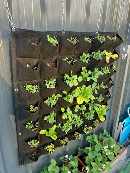 Hangende Muur Plantenzak met Vakken – Verticale Kweekzak voor Bloemen, Kruiden & Vetplanten | Decoratieve Plantentas voor Thuis & Tuin