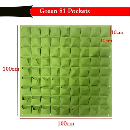 Hangende Muur Plantenzak met Vakken – Verticale Kweekzak voor Bloemen, Kruiden & Vetplanten | Decoratieve Plantentas voor Thuis & Tuin