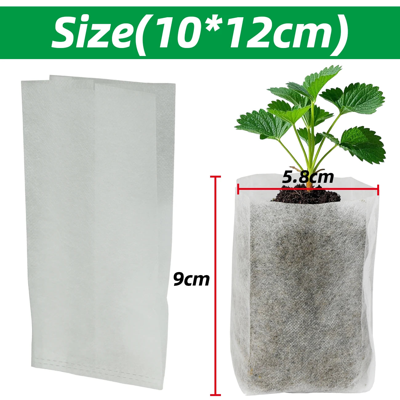 50-100 stuks Biologisch Afbreekbare Kweekzakken – Non-woven Plantenzakken voor Zaailingen, Bloemen & Groenten | Tuinaccessoires