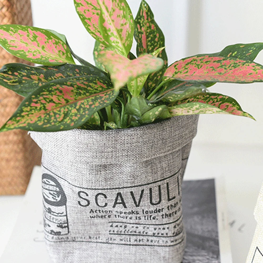 Wasbare Stoffen Plantenzak en Bloempot Cover