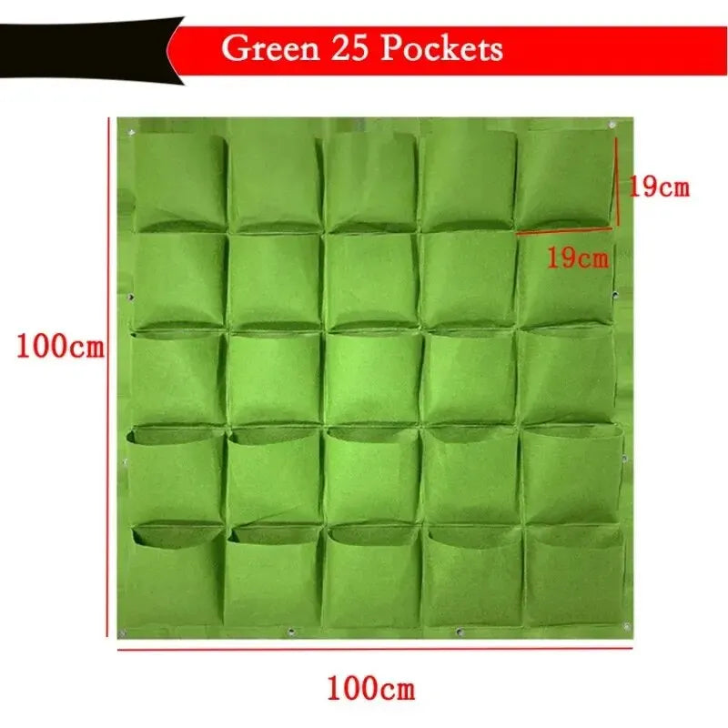 Hangende Muur Plantenzak met Vakken – Verticale Kweekzak voor Bloemen, Kruiden & Vetplanten | Decoratieve Plantentas voor Thuis & Tuin