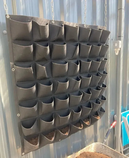 Hangende Muur Plantenzak met Vakken – Verticale Kweekzak voor Bloemen, Kruiden & Vetplanten | Decoratieve Plantentas voor Thuis & Tuin